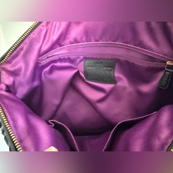 EUC Coach Black Pleated Leather Sophia Madison Satchel - Picture 6 of 7